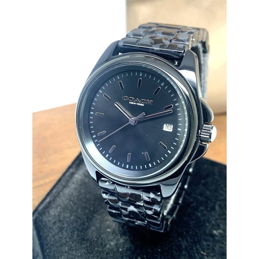 Coach Women's Watch 14504186 Quartz Black Dial Greyson Acetate 36mm